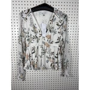 Forever New muted blooms floral peplum blouse size 8